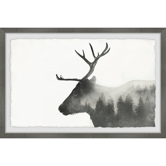 Marmont Hill Alone Reindeer Framed Painting Print