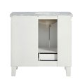 thumbnail image 4 of Silkroad Exclusive V0320WW36L 36 in. Carrara White Marble Top Single Sink Bathroom Vanity, 4 of 5