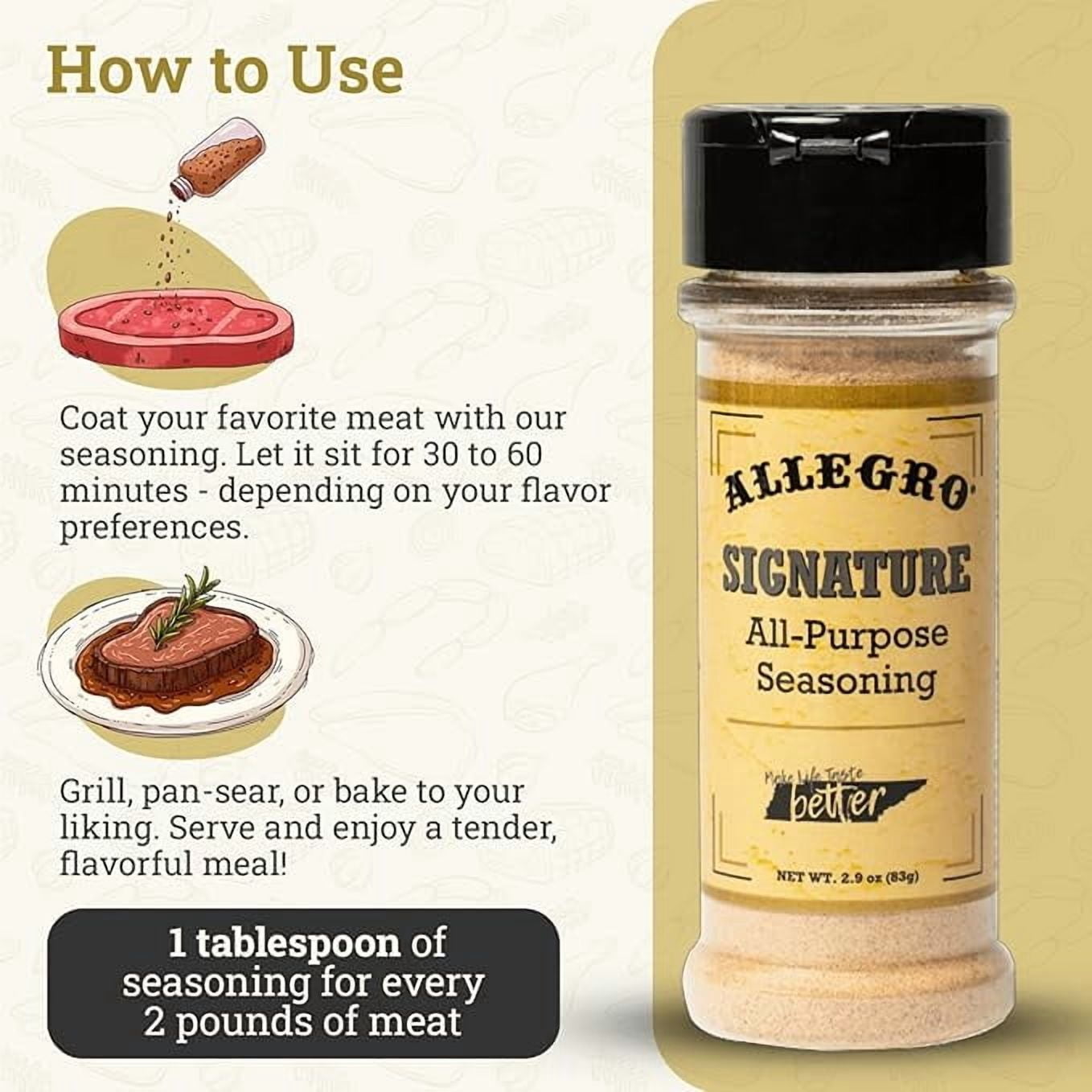 (2 pack) Allegro Signature All-Purpose Seasoning, 2.9 oz