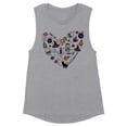 thumbnail image 1 of Halloween Heart Women's Muscle Tank Small Heather Grey, 1 of 5