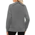 thumbnail image 5 of WFJCJPAF 2024 New Product 锛?Blouses for Women Plus Size,Fashion Women's Casual Long Sleeve Turtleneck Ladies Solid Zipper Tops Blouse - Gray XXL, 5 of 8