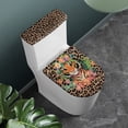 thumbnail image 3 of HELLHERO Set of 2 Soft Lid Cover Set for Toilet with Elastic Bottom for Adjustable, Leopard Tiger Floral Design, 3 of 8