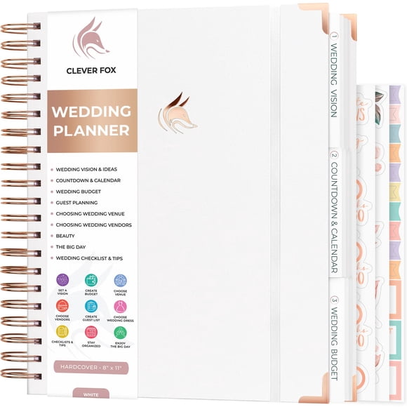 Clever Fox Wedding Planner – Notebook Organizer for Bride – Wedding Planning Binder Book with