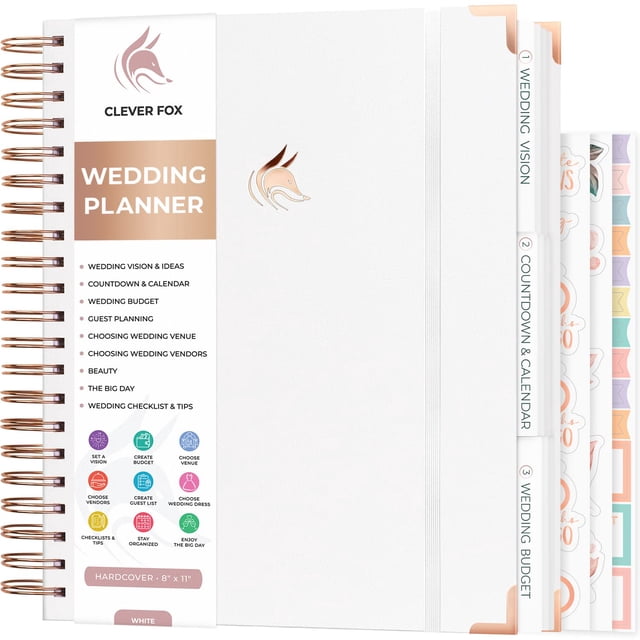 Clever Fox Wedding Planner – Notebook Organizer for Bride – Wedding Planning Binder Book with