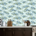 thumbnail image 2 of Flower Peel and Stick Wallpaper 17.7in x 9.8ft Blue Rose Floral Soft Green Accents Light Contact Paper Vinyl Waterproof Self Adhesive Wall Paper for Bedroom Shelf Cabinet Renter Friendly, 2 of 8