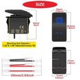 thumbnail image 3 of 2pcs DC 20A/12V 10A/24V SPST LED Illuminated Rocker Switch, Waterproof 5-Pin On/Off with Jumper Wires Set for UTVs, Cars, Trucks, RVs, Boats, Motorcyc, 3 of 5