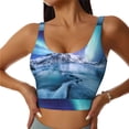 thumbnail image 1 of Balery Night At Lake Aurora 1 Sujetadores deportivos con espalda cruzada para mujer, acolchados, sin costuras, de alto impacto, ideales para yoga, gimnasio, entrenamiento y fitness.-X-Large, 1 of 8