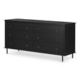 thumbnail image 2 of Moe's Home Collection Reagan Solid Acacia Wood 6-Drawer Dresser in Matte Black, 2 of 6