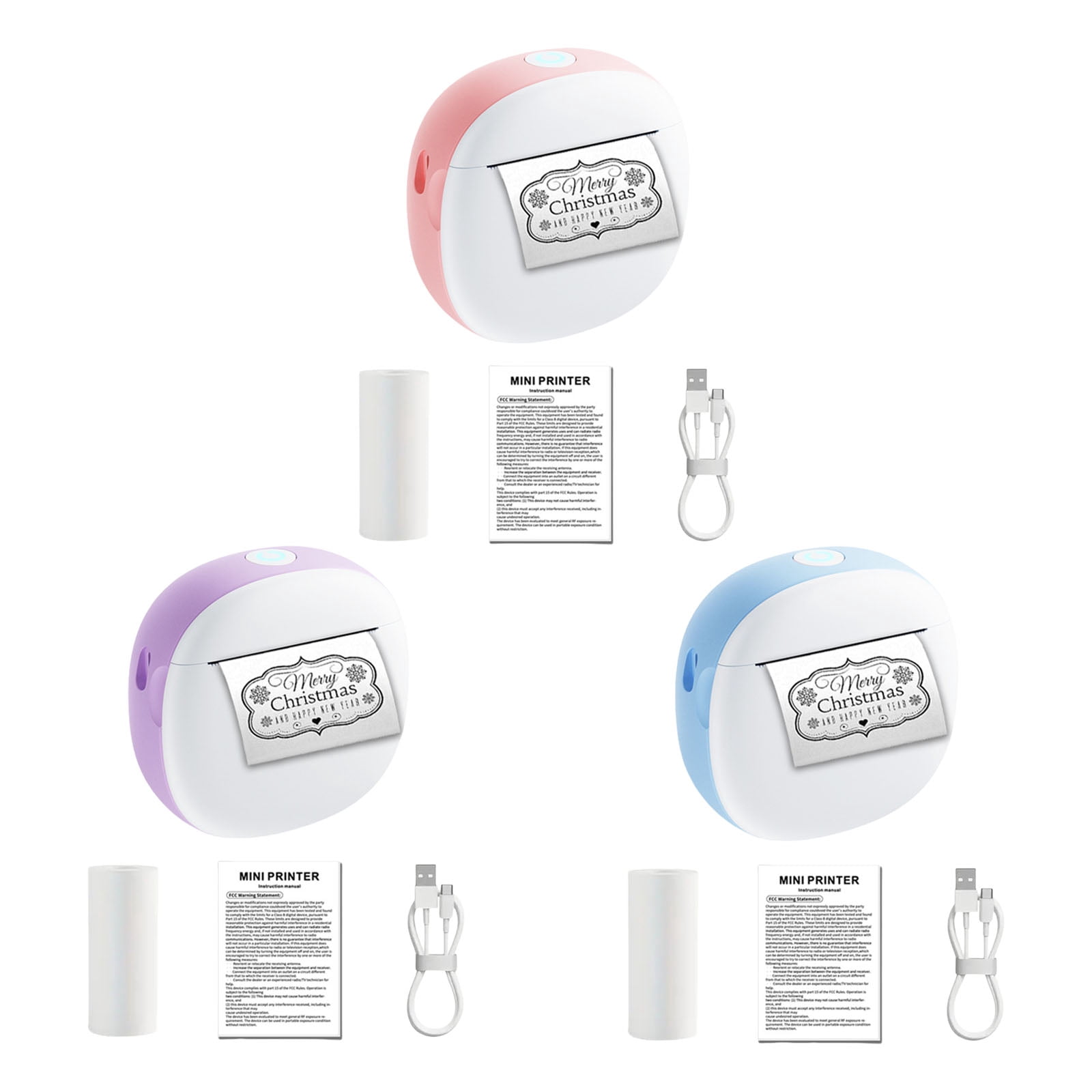 Pocket Sticker Printer Note Maker 1 Roll Paper Included Inkless Wireless Photo Maker for and School