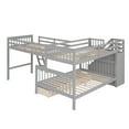 thumbnail image 3 of Newboti Furniture Twin Over Full L-Shaped Bunk Bed With 3 Drawers, Ladder And Staircase - Gray AAE-, 3 of 12