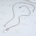 thumbnail image 2 of Lsnesstla Pearl Pendant Toggle Paperclip Necklaces for Women Stainless Steel Paperclip Chain Necklace Freshwater Round Pearl Jewelry for Wife Mother Girlfriend, 2 of 7