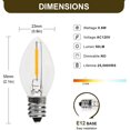 thumbnail image 2 of LAICAIW C7 0.6W 2700K Featuring Standard E12 LED Bulb Candelabra Base Replacement Night Light 6 Pack, 2 of 7