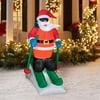 Christmas Decor Airblown Inflatile 6.5' Santa Skiing