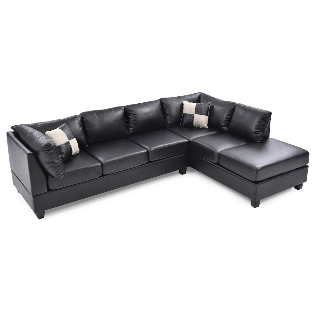 Glory Furniture Malone Sectional in Black Color