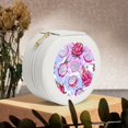 thumbnail image 6 of Yiaed Dragon Fruit Print Travel Jewelry Case Bridesmaid Gift Boxes Jewelry Travel Organizer Small Round Jewelry Box Mini Storage-White, 6 of 7