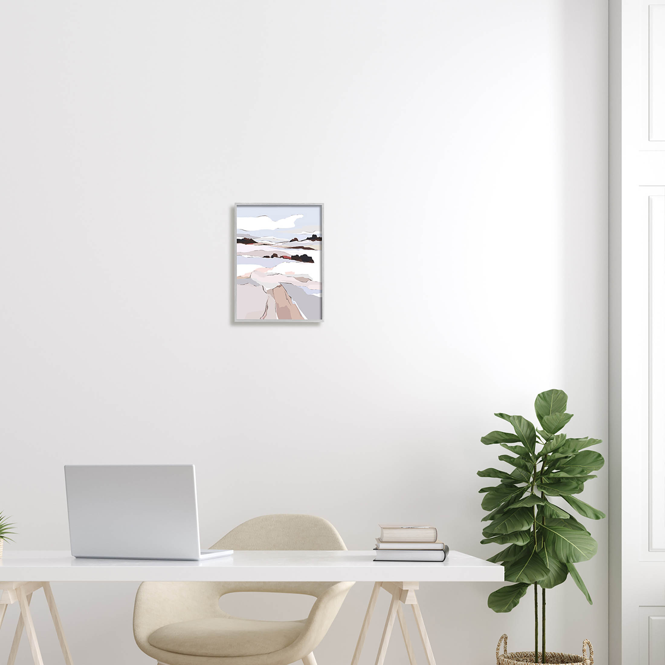 Stupell Industries Winter Mountain Abstract Landscape Graphic Art Gray Framed Art Print Wall Art, Design by Nikita Jariwala