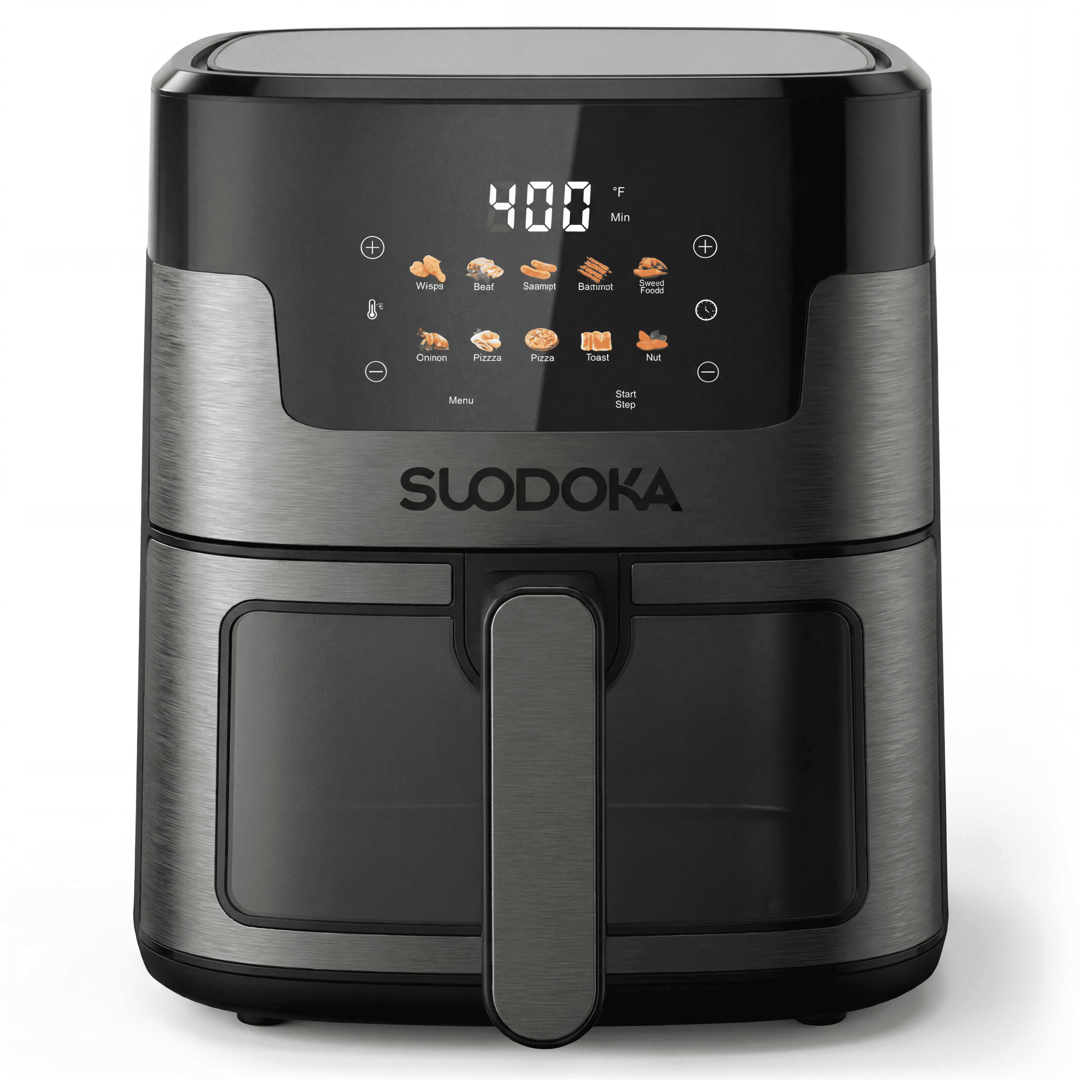Suodoka 10 in 1 Air Fryer 6 Qt Capacity, Compact Countertop with Nonstick Basket, 400F Air Crisp