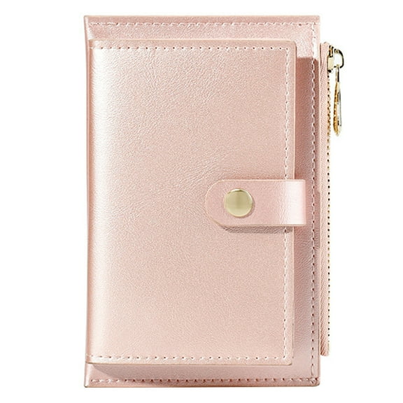 BESTYASH 1Pc Pink PU Wallet Coin Purse Zipper Change Purse Durable Card Holder for Storage