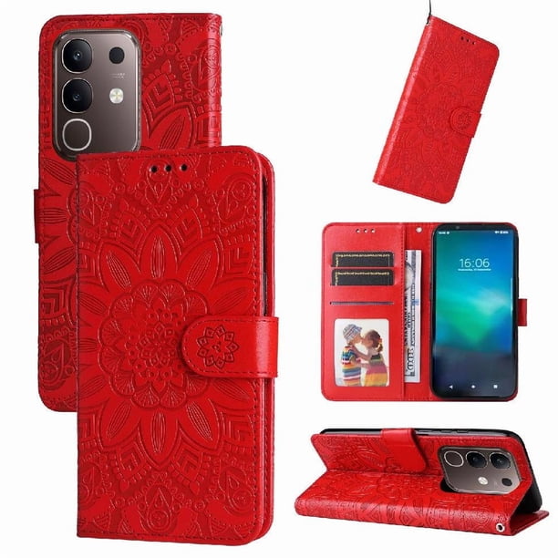 Funda tipo cartera GANGXUN para Vivo Y29 4G , diseño girasol, cuero PU, soporte, cierre magnético, tarjetero