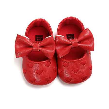 

Ochine Baby s Mary Jane Flats Anti-Slip PU Sole Princess Dress Shoes Prewalker Shoes with Bowknot 0-18M