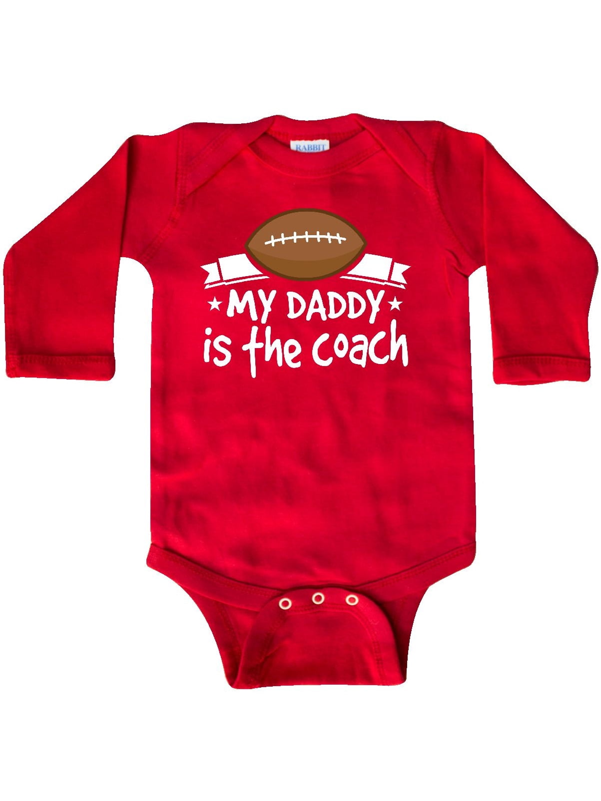Inktastic Football My Daddy Is The Coach Infant Long Sleeve Bodysuit