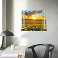 thumbnail image 4 of Nawypu Sunflower Wall Art Decor for Living Room Window Style Sunset Canvas Picture for Bedroom Realism Yellow Flowers Filed Artwork for Bathroom Nature Landscape Prints Paintings for Kitchen, 4 of 5