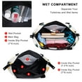 thumbnail image 3 of HAWEE Expandable Duffel Bag for Women with Trolley Sleeve and Wet Pocket Water Repellent Weekender Travel Tote Large Capacity Carry On Overnight Luggage for Gym/ Trip/ Camping/ Beach, Pineapple, 3 of 7