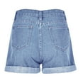 thumbnail image 6 of HOWPAY Baggy Jean Shorts Womens Wide Leg High Waisted Distressed Denim Pants With Pockets Relaxed Fit Summer Casual Lounge Shorts Light Blue S, 6 of 8