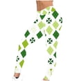 thumbnail image 6 of St Patricks Day Leggings for Women Casual Stretch Slim Fit Fashion Printed Fitness Workout Yoga Pants (L, White), 6 of 9