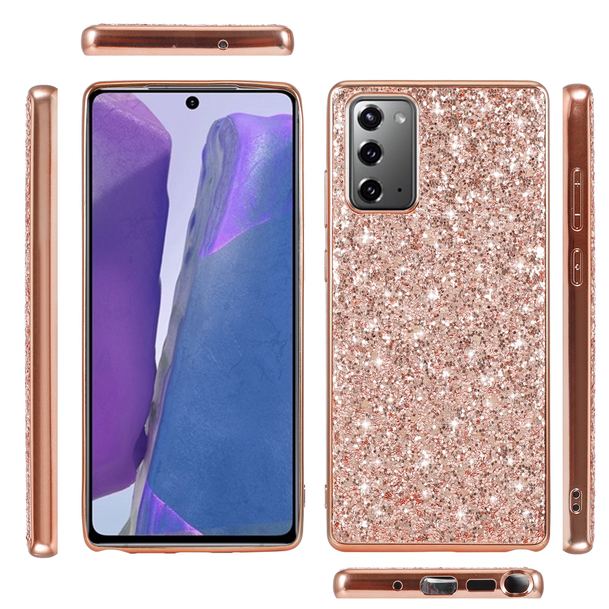 Dteck Samsung Galaxy Note20 Ultra Case Slim Lightweight Bling Glitter Sparkle Glossy TPU Soft Rubber Silicone Cover Phone Case For Samsung Galaxy Note 20 Ultra 5G Rosegold Walmart