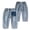 Blue, variant on Edvintorg Boys Jeans Fashion Elastic Waisted Casual Denim Pants with Pockets Streetwear Cargo Pants For Boys 3-12 Years