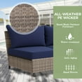 thumbnail image 2 of EAGLE PEAK Coastal Vista 6PCS Patio Furniture Outdoor Sectional Sofa Wicker Conversation Set with Rocking Chairs and Coffe Table, Blue, 2 of 8