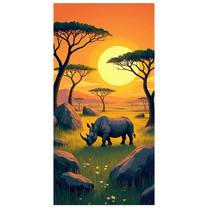 LUUFILx Safari Landscape Backdrop Sunset Rhino Scene Photography Props Nature Party Background Decorations Wild Jungle Banner Event Decor