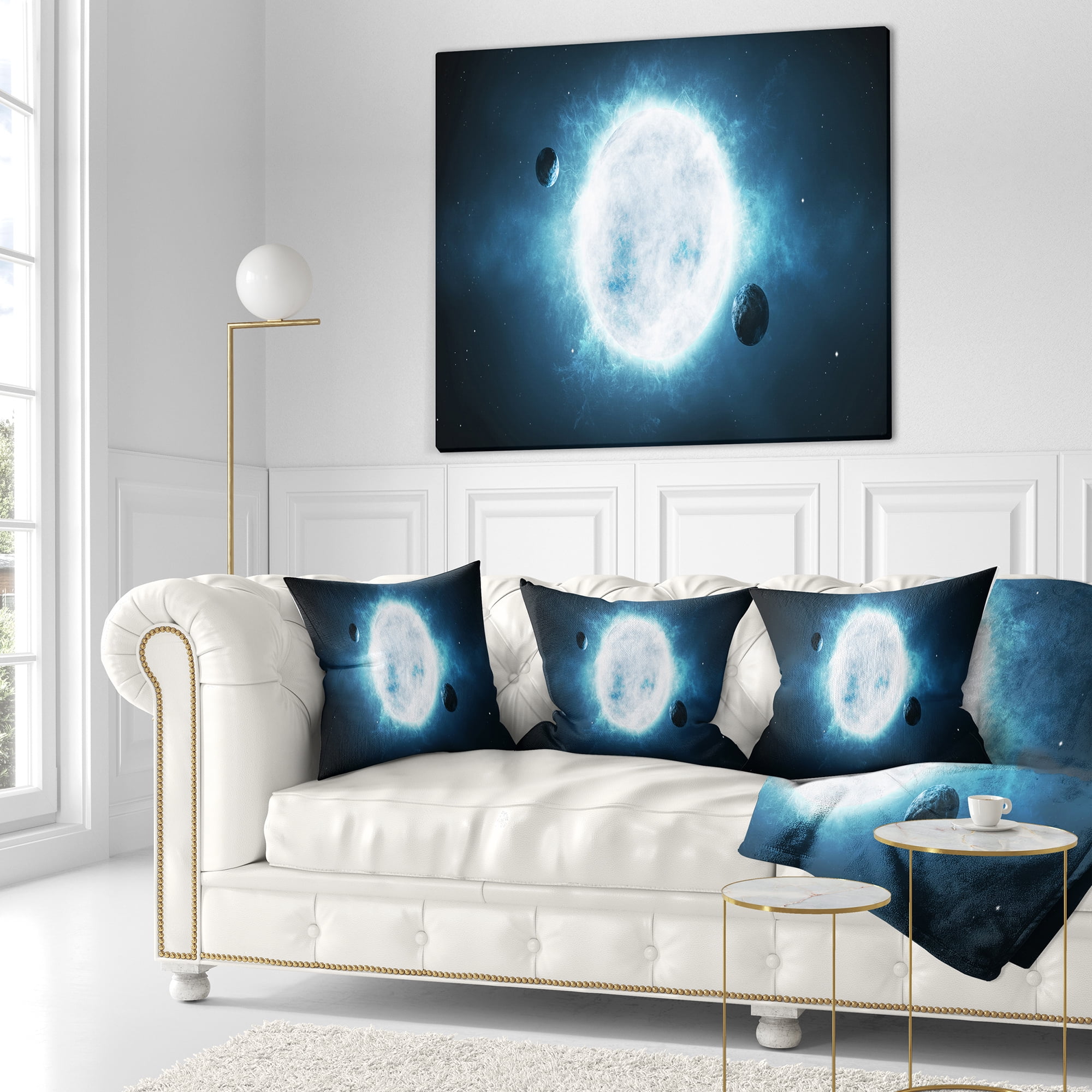 Designart Large Star - Spacescape Throw Pillow - 18x18
