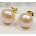 thumbnail image 4 of EOEMY Wholesale Natural Genuine Akoya Freshwater Pearl 14K Gold Plated Stud Earrings -10-11mm-Black, 4 of 5