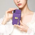 thumbnail image 3 of Allytech Cards Holder Wallet Case Cover for Apple iPhone XS/ iPhone X 5.8 Inch Phone, PU Leather TPU Cards Slots Cash Holder Stand Shockproof Bumper Case With Shoulder Strap for Girls Women -Purple, 3 of 10