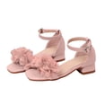 thumbnail image 5 of JAJAHO Girls Dress Shoes Floral Princess Low Heel Summer Sandals Ankle Straps Open Toe Girl Wedding Party Shoes, 5 of 5