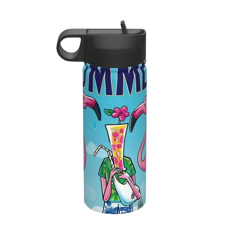 

Goofa Beach Flamingo Trio for Insulated Kettle 18oz Water Bottle Insulated Tumbler with Handle & Flip Straw - Fits in Cup Holder Leak Resistant Tumbler