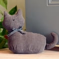thumbnail image 3 of WHW Kitty Cat Door Stops, Corduroy Fabric, Bow Collars, Weighted, Grey and Brown, 11.75 Inches, 2 Piece Set, 3 of 8