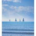 thumbnail image 3 of Ambesonne Nautical Duvet Cover Set, Sailing Boat on Ocean, 2-Calking, Pale Blue, 3 of 3