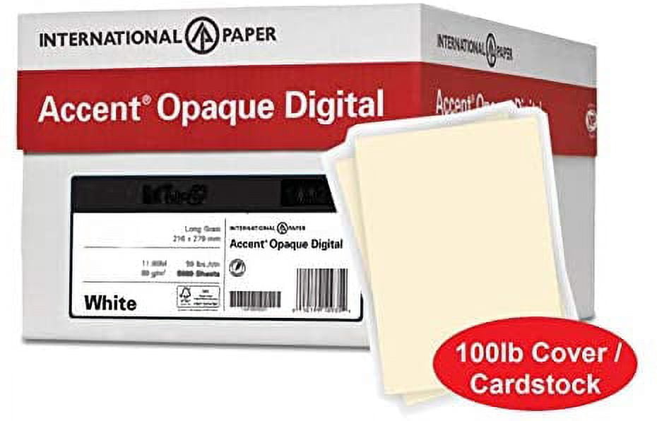 Accent Opaque Cream Colored Cardstock Paper, 100lb Cover, 271 gsm, 19x13 card stock, 4 Ream Case / 700 Sheets, Heavy Cardstock with Super Smooth Finish (121919C)