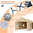 thumbnail image 6 of Soonbuy 10×20 FT Heavy Duty Carport with Roll-up Ventilated Windows, Portable Garage with Removable Sidewalls & Doors for Car, Truck, Boat, Car Canopy with All-Season Tarp, Yellow, 6 of 7