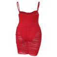 thumbnail image 4 of Women‘s Sleeveless Mesh Sheer Dress Bodycon See Through Spaghetti Strap Club Party Ruched Mini Dress, 4 of 5