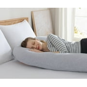 PharMeDoc Pregnancy Pillow C-Shape Body Pillow with Removable Cover, Body Pillow for Sleeping