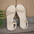thumbnail image 5 of Xdegoge Summer Shoes for Women Open Toe Flat Sandals Asymmetrical Strappy Design Elastic Slingback Casual Beach Vacation Footwear, 5 of 9