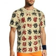 thumbnail image 3 of Fun Letter Print T-Shirt Male Chinese Alphabet Streetwear Sports T Shirts Summer Trendy Co, 3 of 5