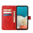 thumbnail image 3 of Dteck for Samsung Galaxy A53 5G 6.5 inch Butterfly & Flower Embossed PU Leather Wallet Phone Case with Hand Strap,Shockproof Slim Fit Magnetic Flip Holder Card Slots Protective Cover,Red, 3 of 7