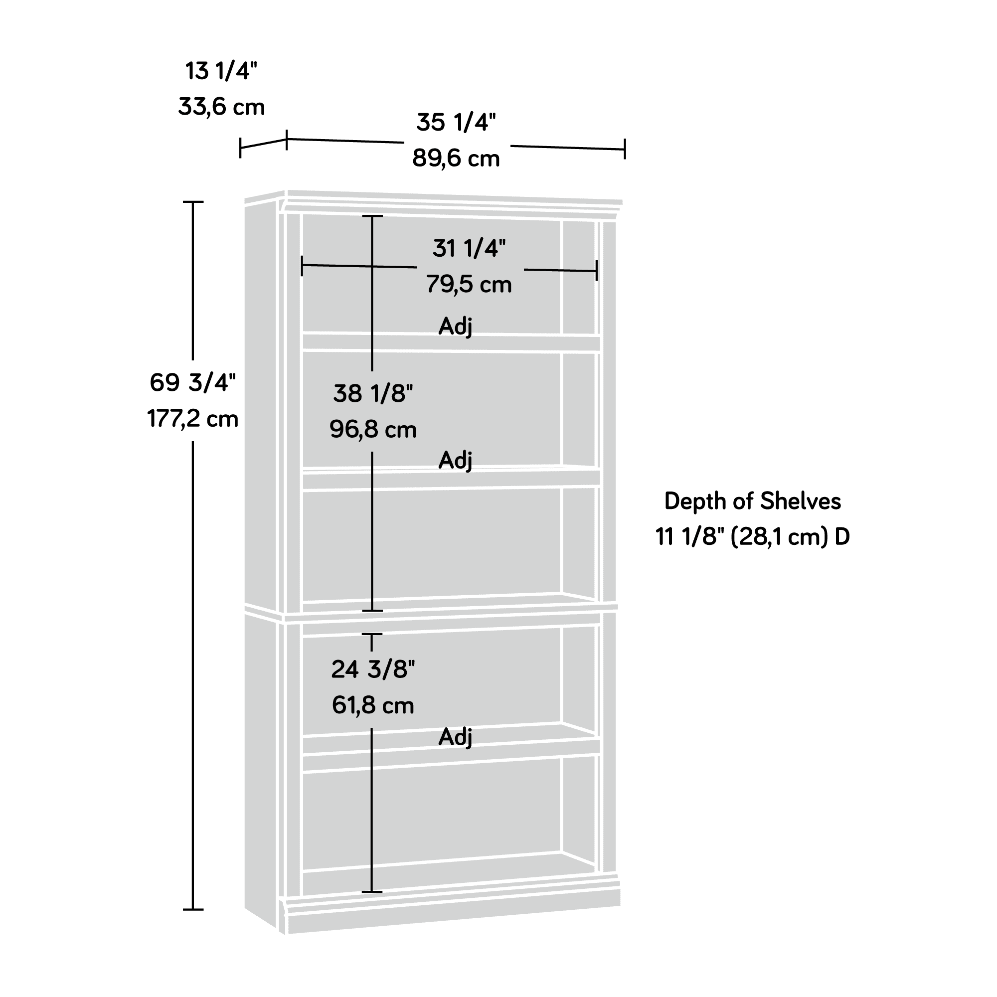 Sauder Dakota Pass 5 Shelf Bookcase in Craftsman Oak eBay
