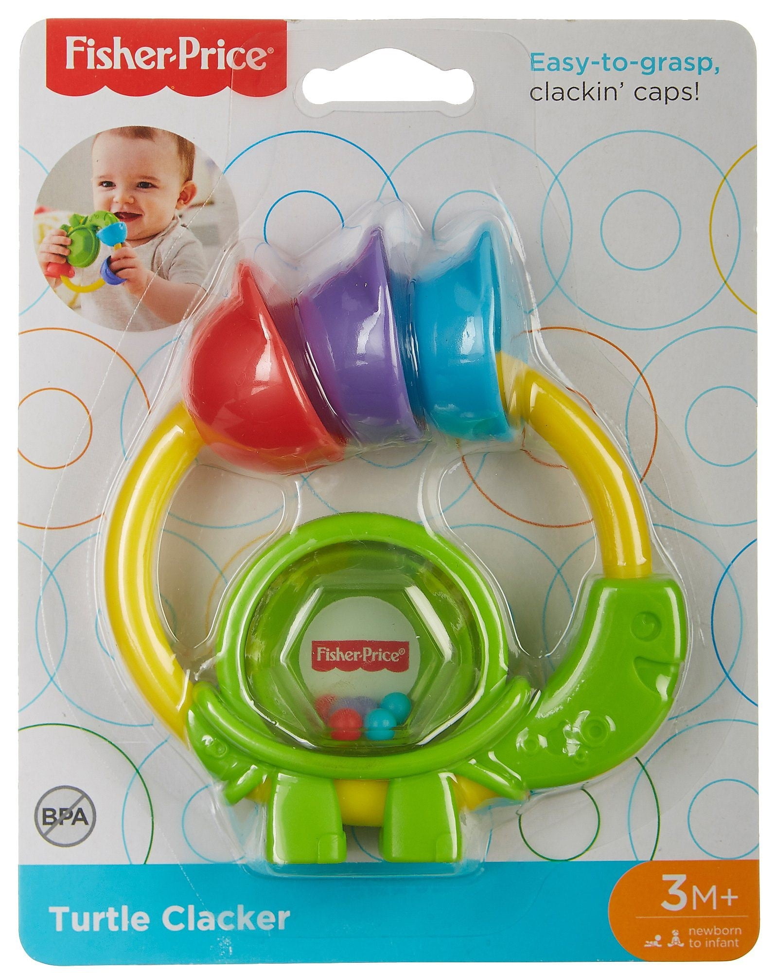 Fisher-Price Easy-to-Grasp Turtle Clacker One Size Yellow multi
