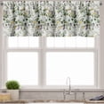 thumbnail image 3 of Ambesonne Floral Valance & Curtain 3 Pcs Set, Eucalyptus and Marble Print, 55"x45", Laurel Green Pale Grey, 3 of 7